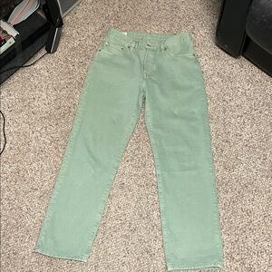 Levi’s 501 90s style loose khaki Green Straight-Leg Jeans- like new